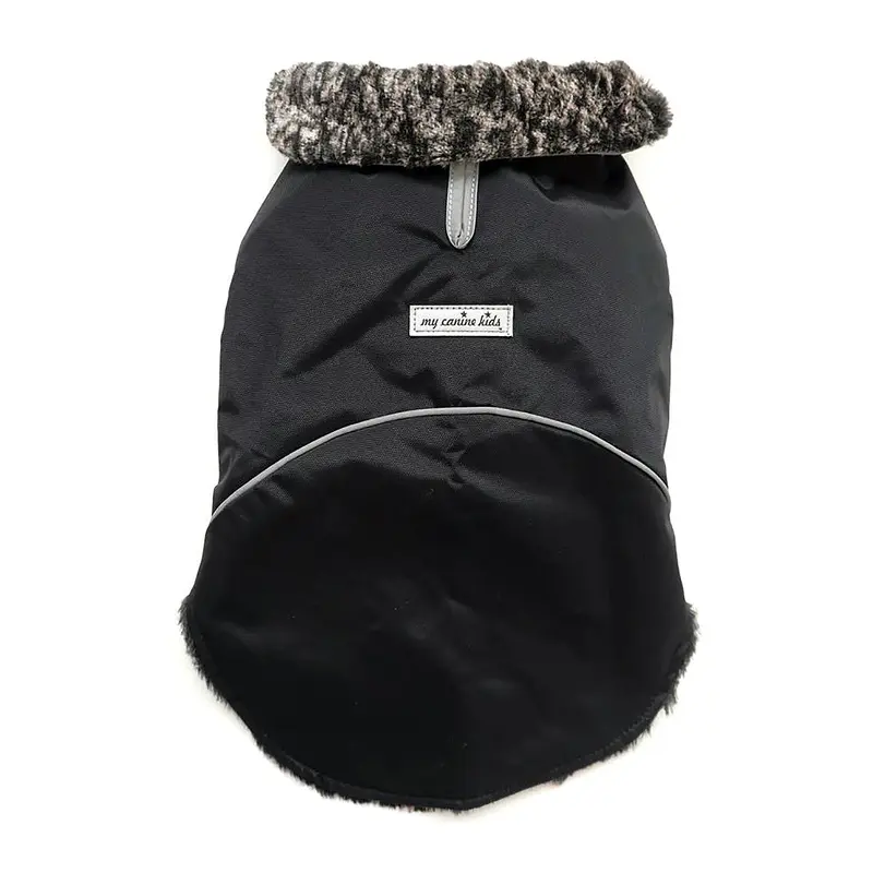 My Canine Kids Mighty Dog Stretch Parka for Barrel-Chested Dogs - Black