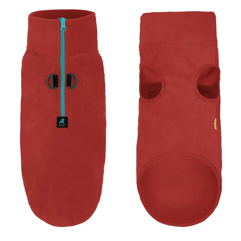 Gooby Half Zip-Up Fleece Dog Vest - Burgundy