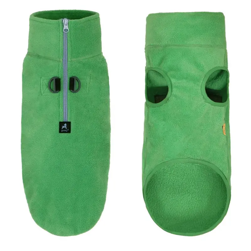 Gooby Half Zip-Up Fleece Dog Vest - Green