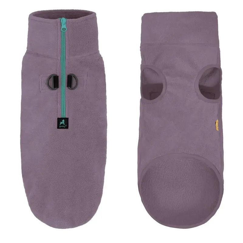Gooby Half Zip-Up Fleece Dog Vest - Violet