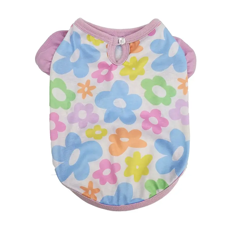 Hip Doggie Pastel Flower Ruffle Dog Tank