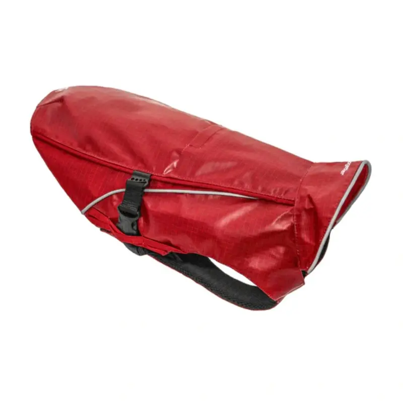 Kurgo Portsmouth Foul Weather Dog Jacket - Chili Red & Black Weave