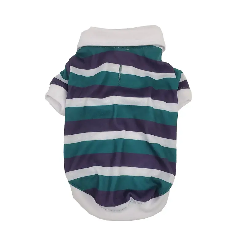 Max's Closet Stripe Dog Polo - Navy & Green