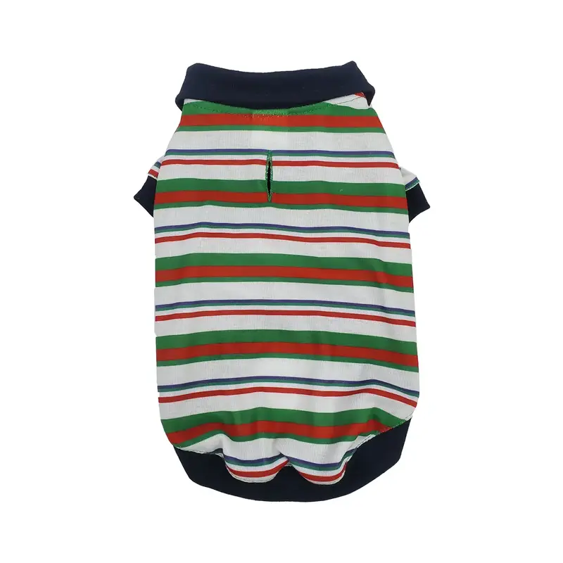 Max's Closet Stripe Dog Polo - Red & Green
