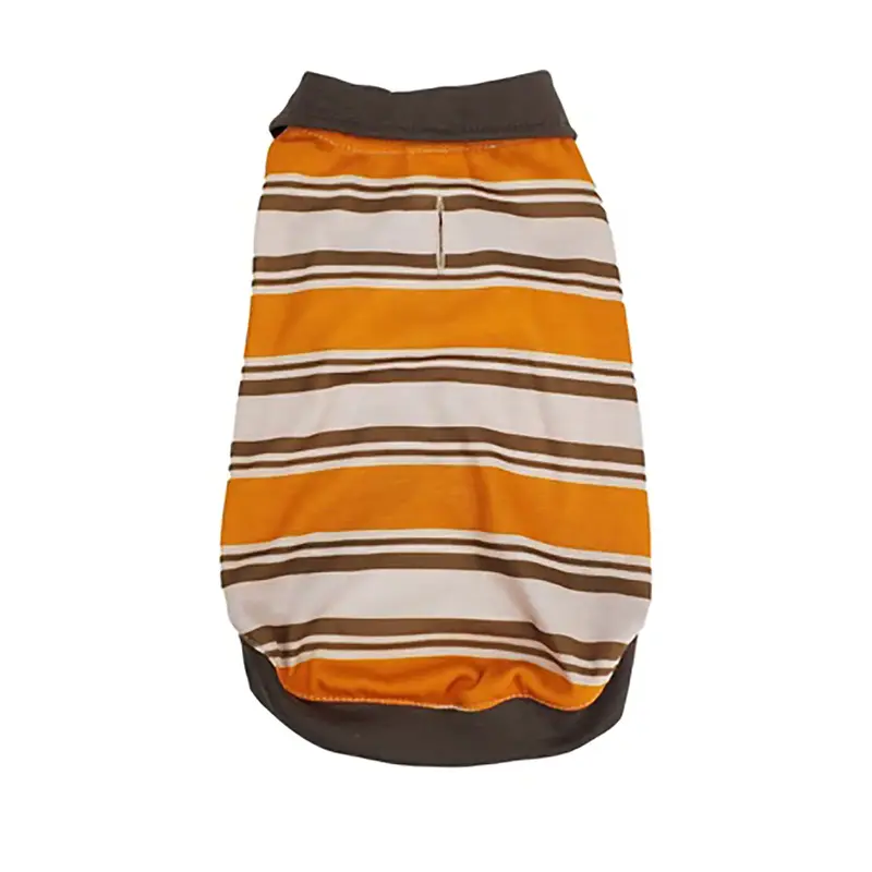 Max's Closet Stripe Dog Polo - Retro Orange & Brown