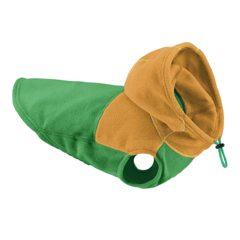 Gooby Fleece Vest Hoodie Dog Harness - Two Tone Green