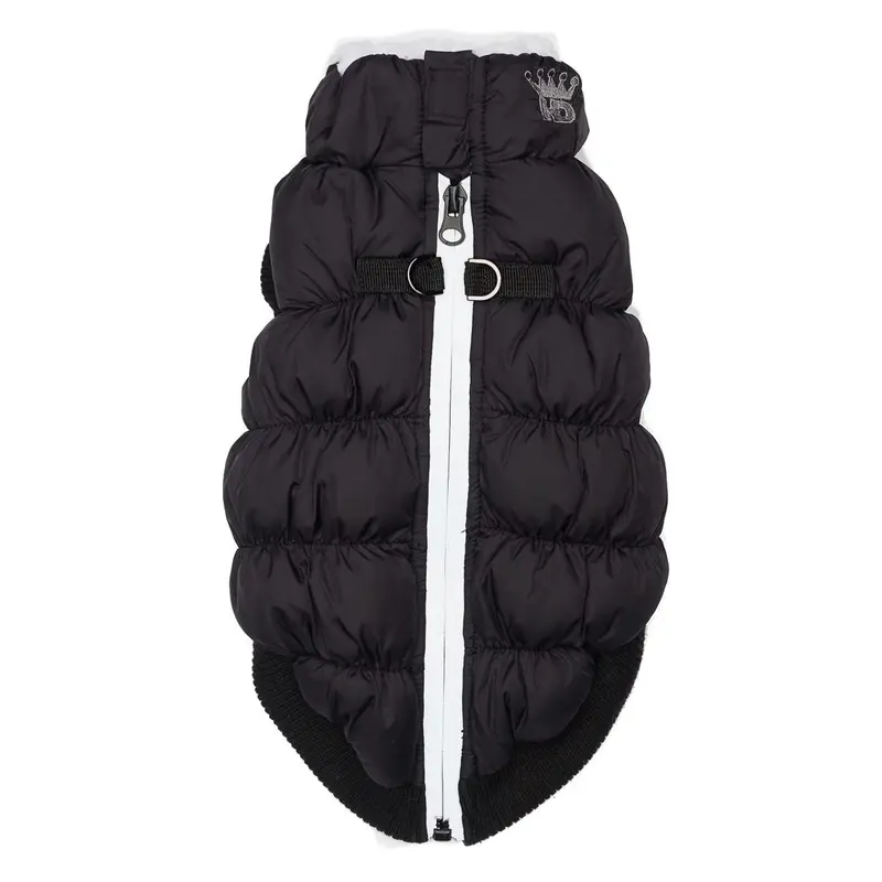 Hip Doggie Crown Puffer Dog Vest - Black
