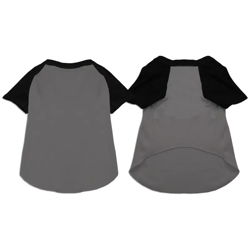 Mirage Raglan Baseball Dog Shirt - Gray with Black