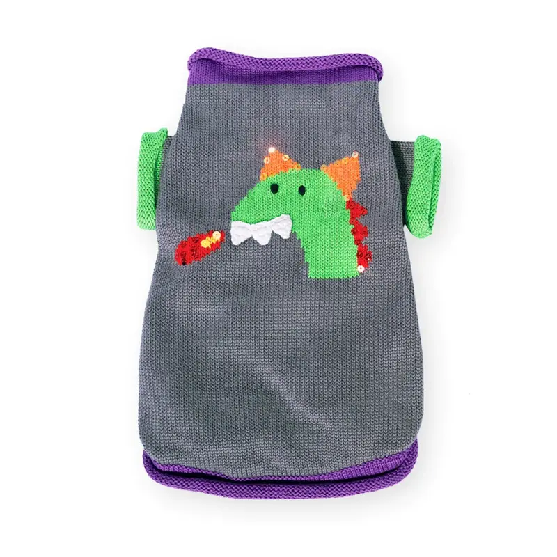 Oscar Newman My Magic Dragon Dog Sweater - Charcoal