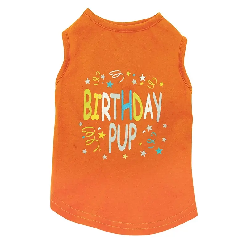 Zack & Zoey Birthday Pup Dog Tank - Orange