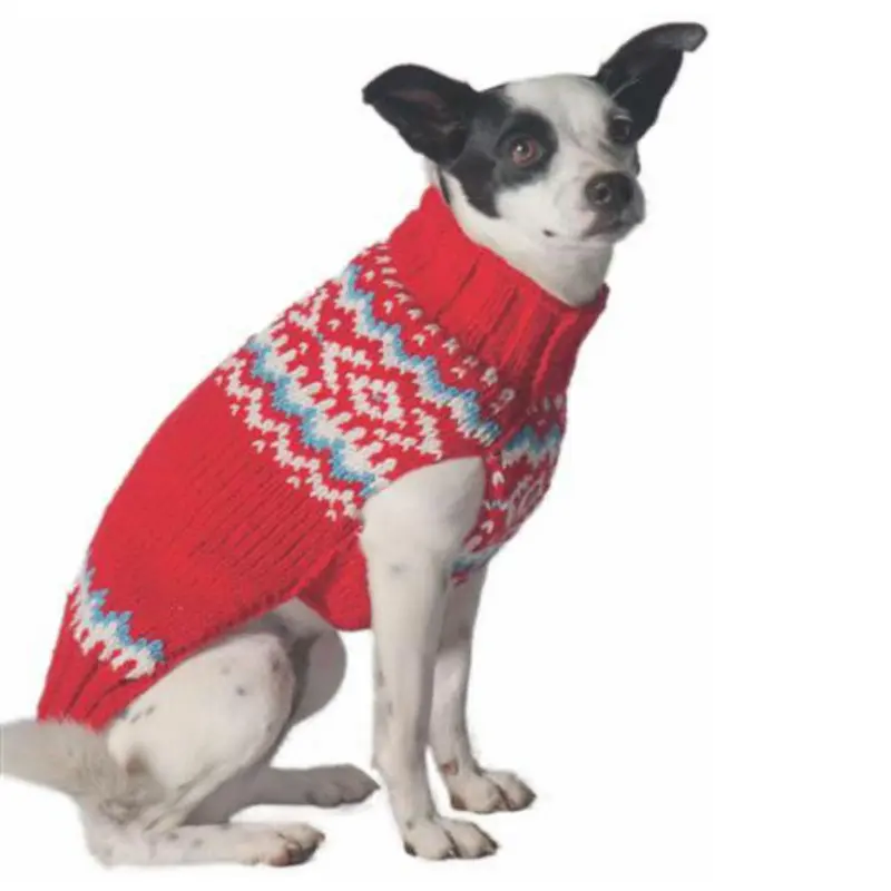 Chilly Dog Handmade Nordic Wool Dog Sweater - Red