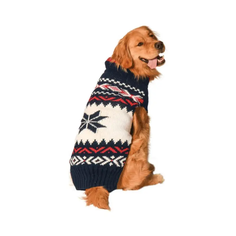 Chilly Dog Handmade Vail Wool Dog Sweater - Navy