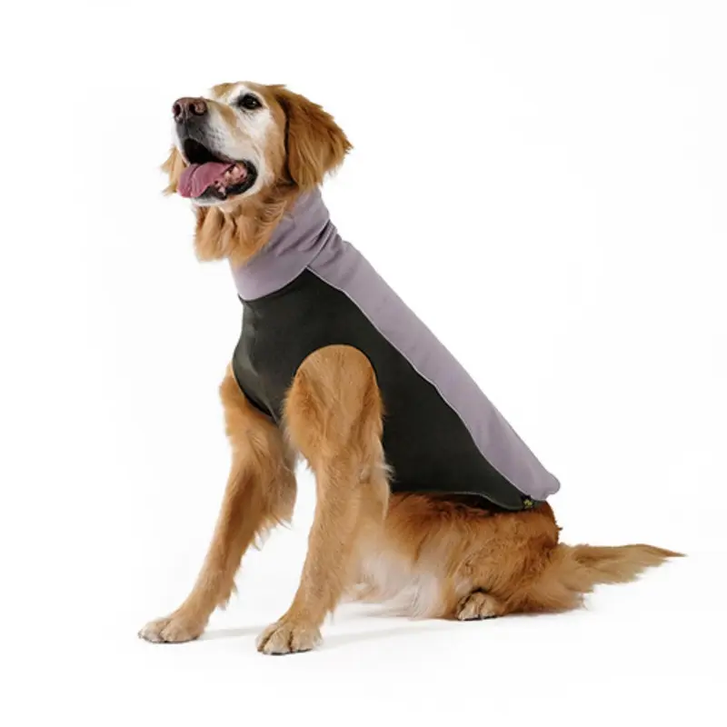 Gold Paw Portland Pullover Dog Jacket - Silver and Hunter Green