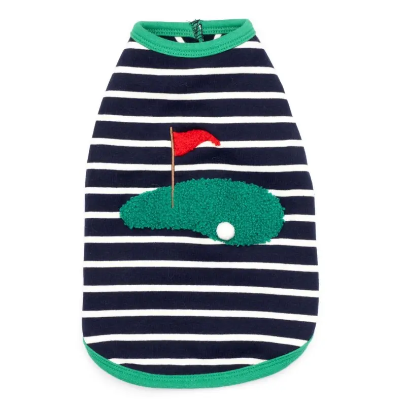 Worthy Dog Golf Dog T-Shirt - Navy and White Striped