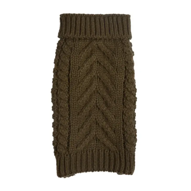 fabdog Chunky Turtleneck Dog Sweater - Olive