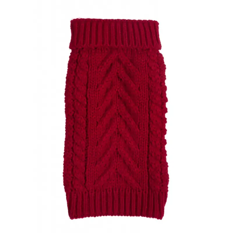 fabdog Chunky Turtleneck Dog Sweater - Red