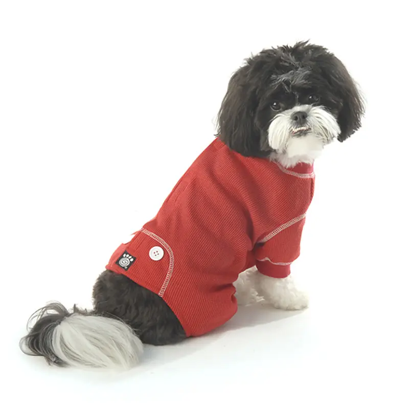 Petrageous Cozy Thermal Dog Pajamas - Red