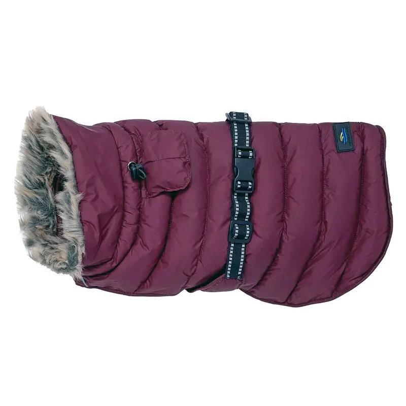 Alpine Extreme Weather Puffer Dog Coat by Doggie Design - Burgundy