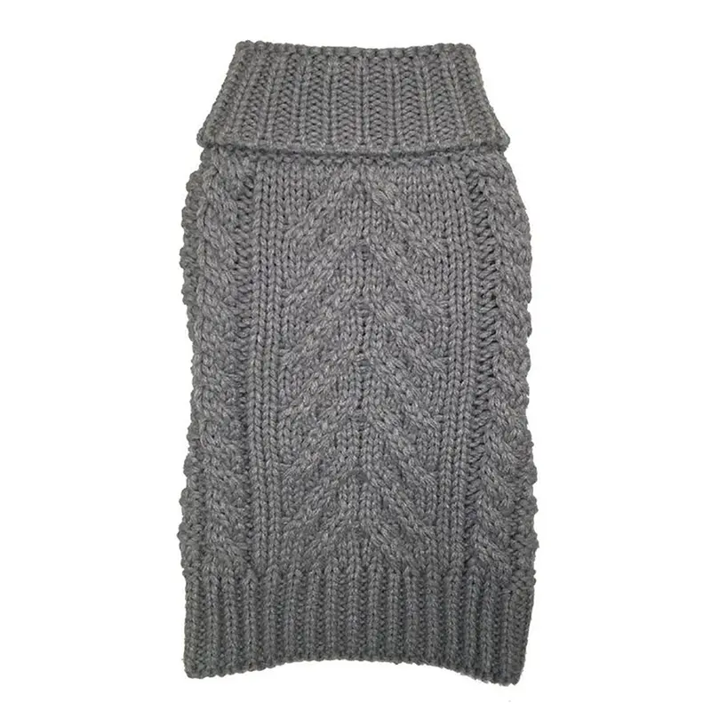 fabdog Chunky Turtleneck Dog Sweater - Heather Grey