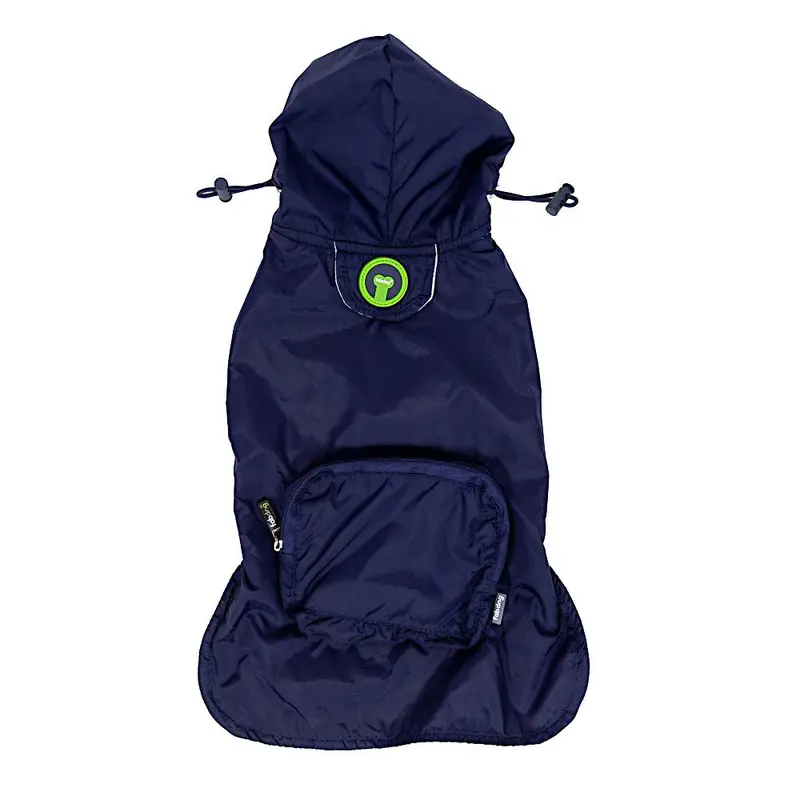 fabdog Pocket Fold Up Dog Raincoat - Navy