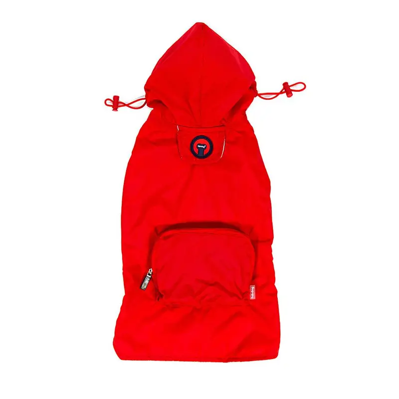 fabdog Pocket Fold Up Dog Raincoat - Red