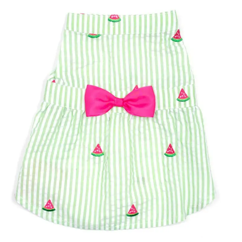 Worthy Dog Green Stripe Watermelon Dog Dress
