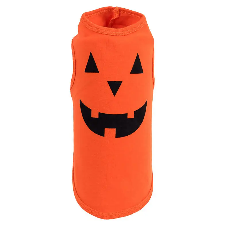 Worthy Dog Pumpkin Face Printed Dog Tank