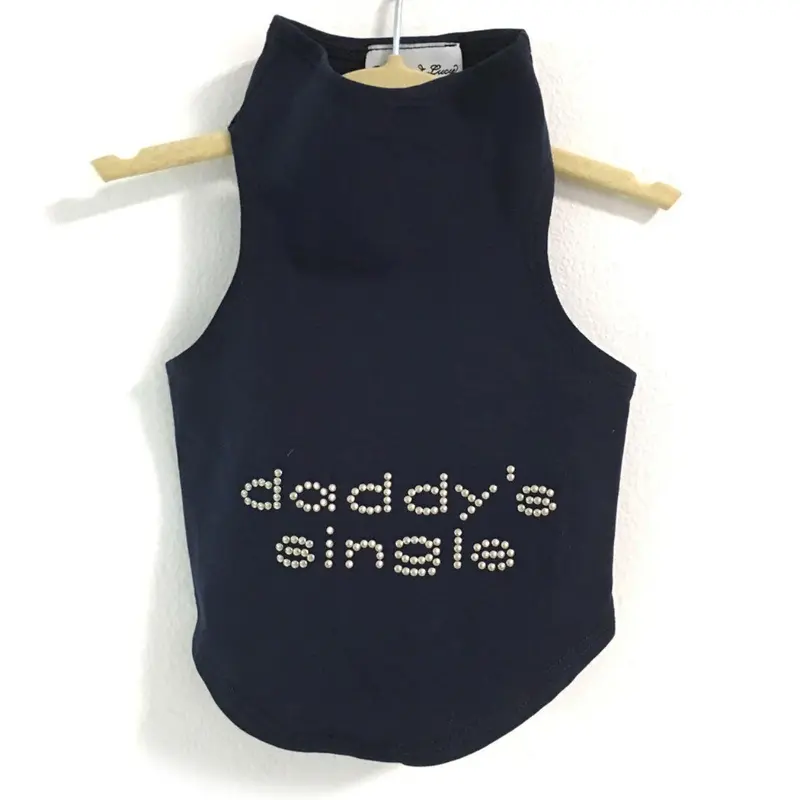 Daisy & Lucy Daddy's Single Dog Tank - Black