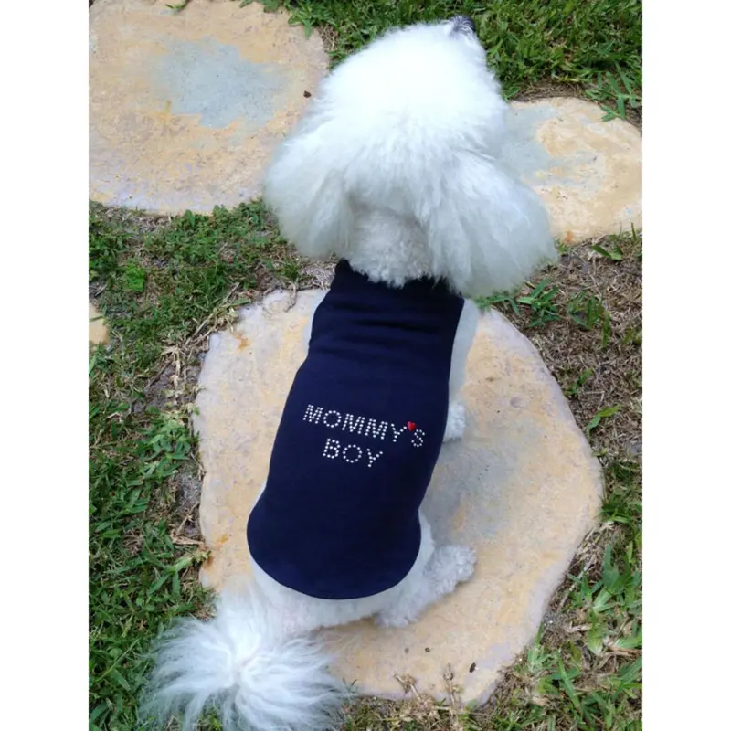 Daisy & Lucy Mommy's Boy Dog Tank - Navy