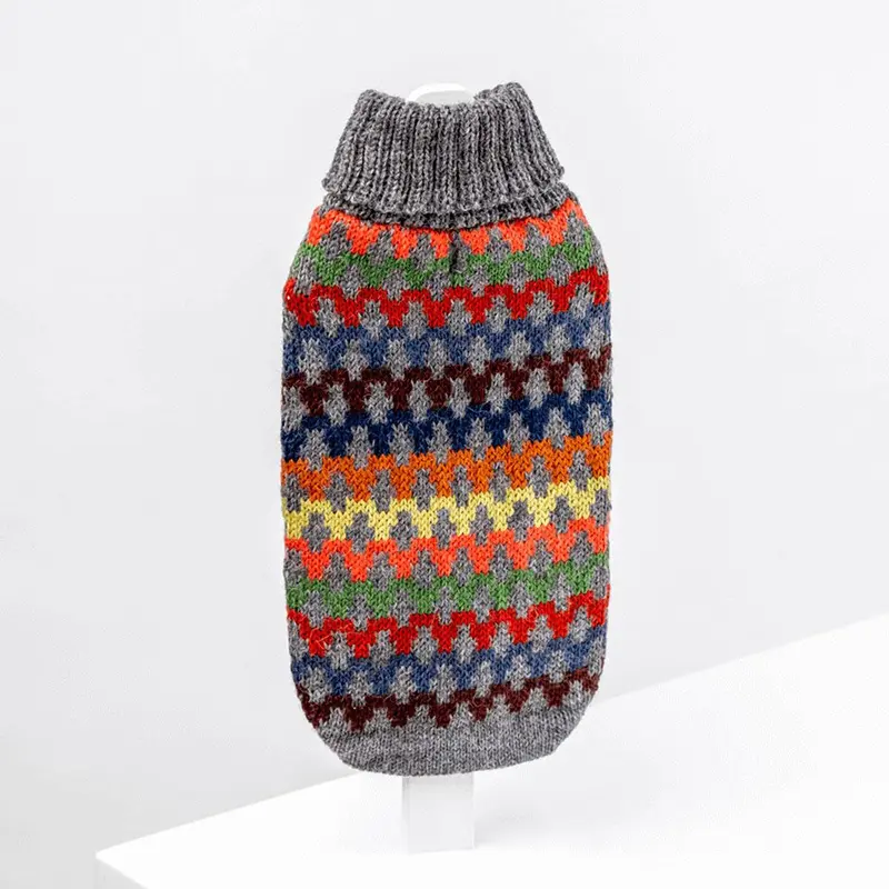 Alqo Wasi Crossroads Alpaca Dog Sweater - Gray