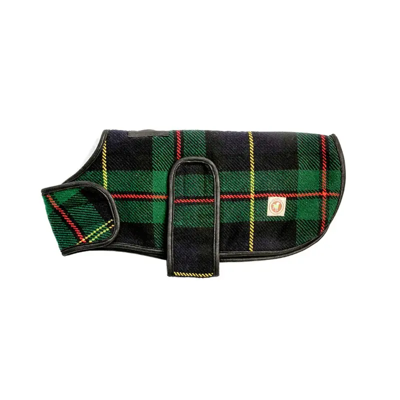 Chilly Dog Plaid Blanket Dog Coat - Navy Tartan