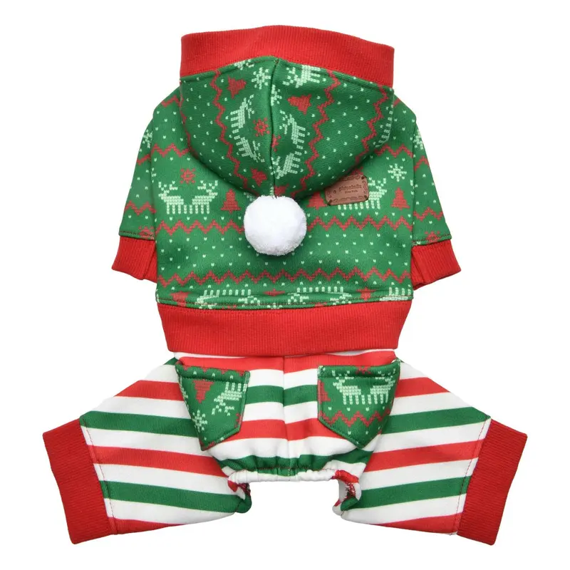 Noelle Hooded Dog Jumpsuit by Pinkaholic - Green
