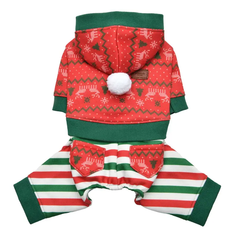 Noelle Hooded Dog Jumpsuit by Pinkaholic - Red