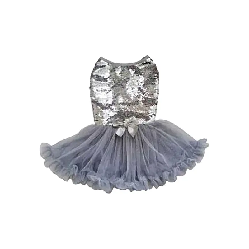 Pawpatu Sequin Dog Dress - Silver