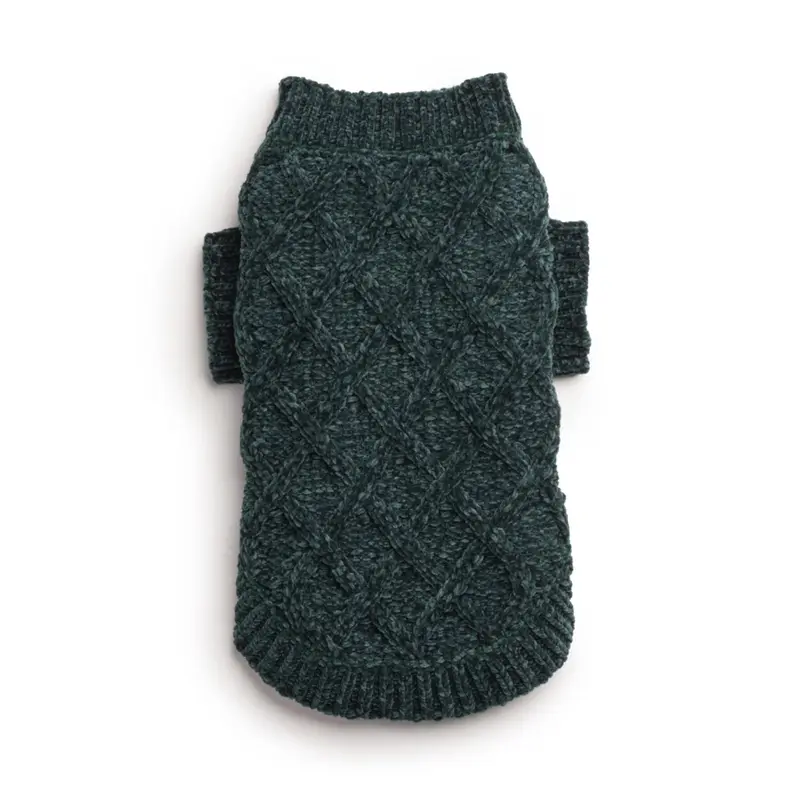fabdog Chenille Mockneck Dog Sweater - Emerald
