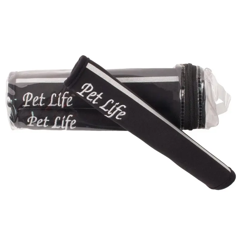 Pet Life Extreme-Neoprene Joint Protective Safety Recovery and Reflective Pet Dog Sleeves - Set of 4 - Black