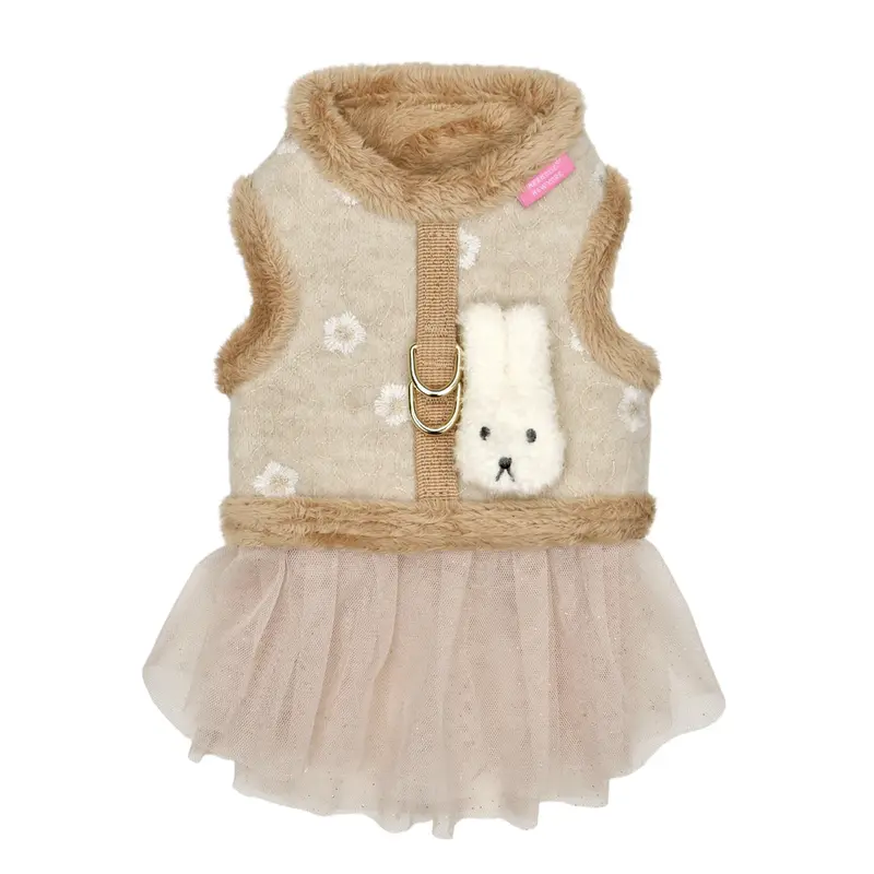Pinkaholic Lidia Floral Dog Harness Dress - Beige