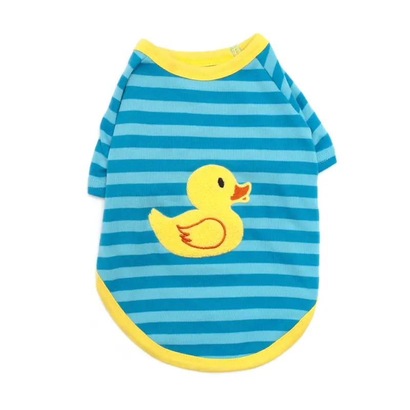 Worthy Dog Rubber Duck Dog T-Shirt - Blue Striped