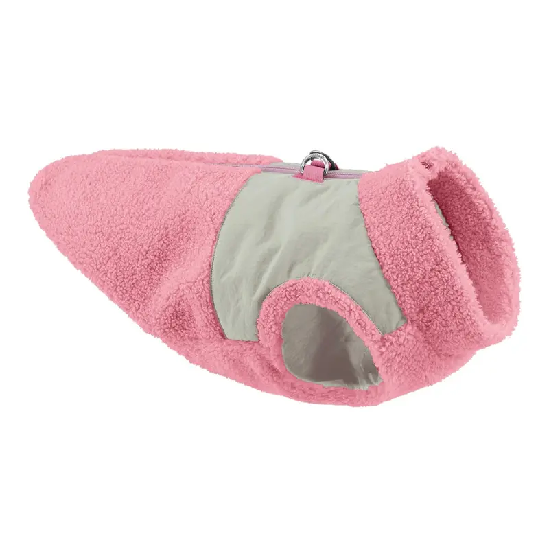 Gooby Zip Up Sherpa Fleece Dog Vest - Two Tone Pink