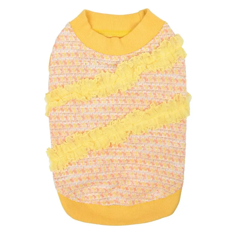 Pinkaholic Scarlett Houndstooth Sleeveless Dog Shirt - Yellow