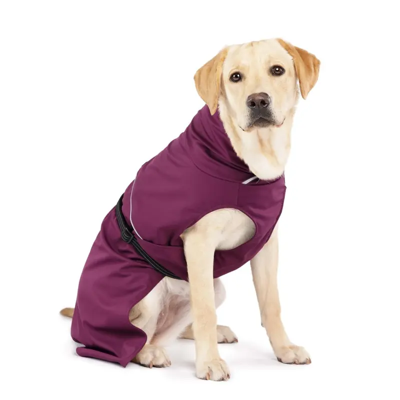 Gold Paw Rain Paw II Dog Raincoat - Beetroot/Storm Gray