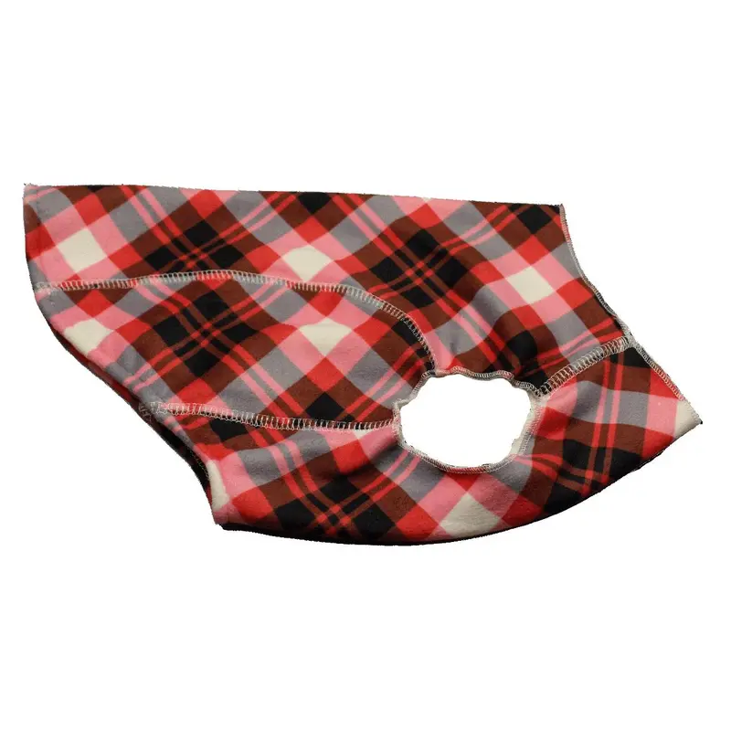 Hip Doggie 4-Way Stretch Fleece Shirt - Red/Plaid