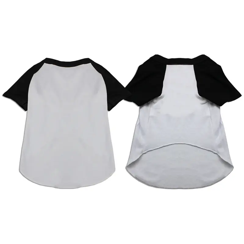 Mirage Raglan Baseball Dog Shirt - White with Black