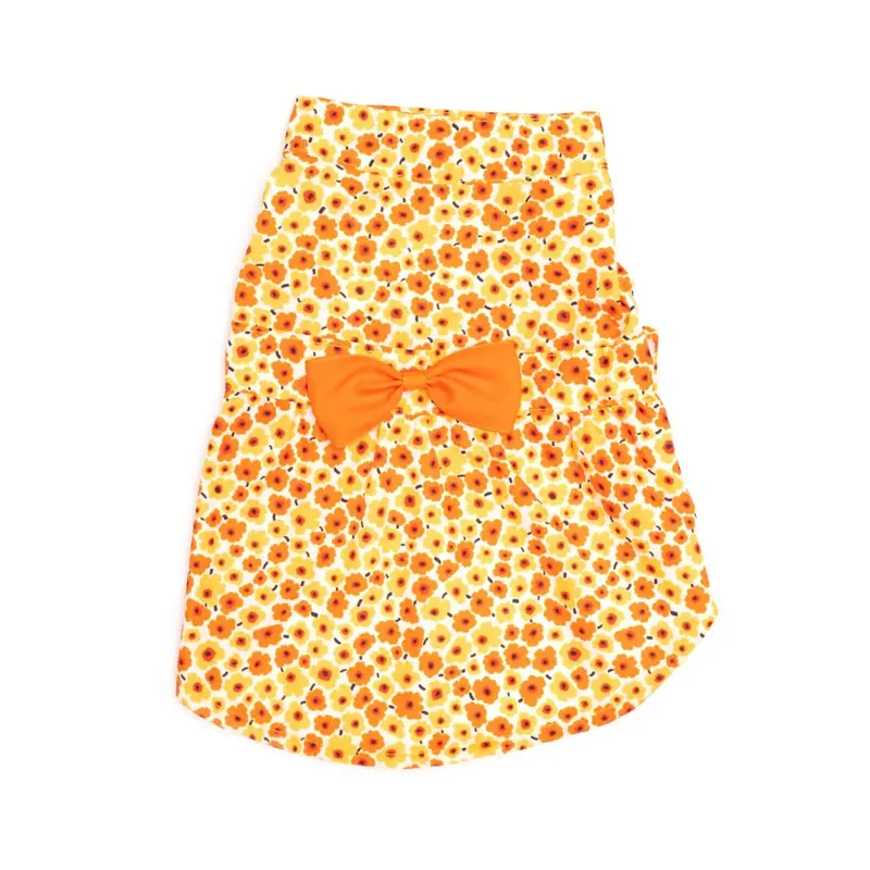 Worthy Dog Fleurs Dog Dress - Yellow/Orange