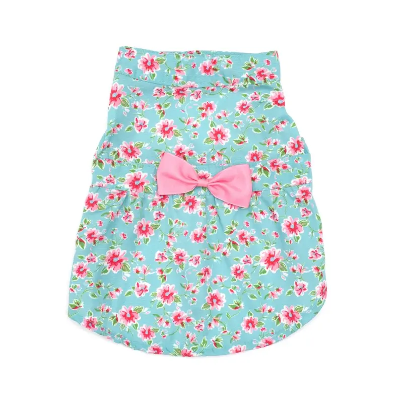 Worthy Dog Watercolor Floral Dog Dress - Teal