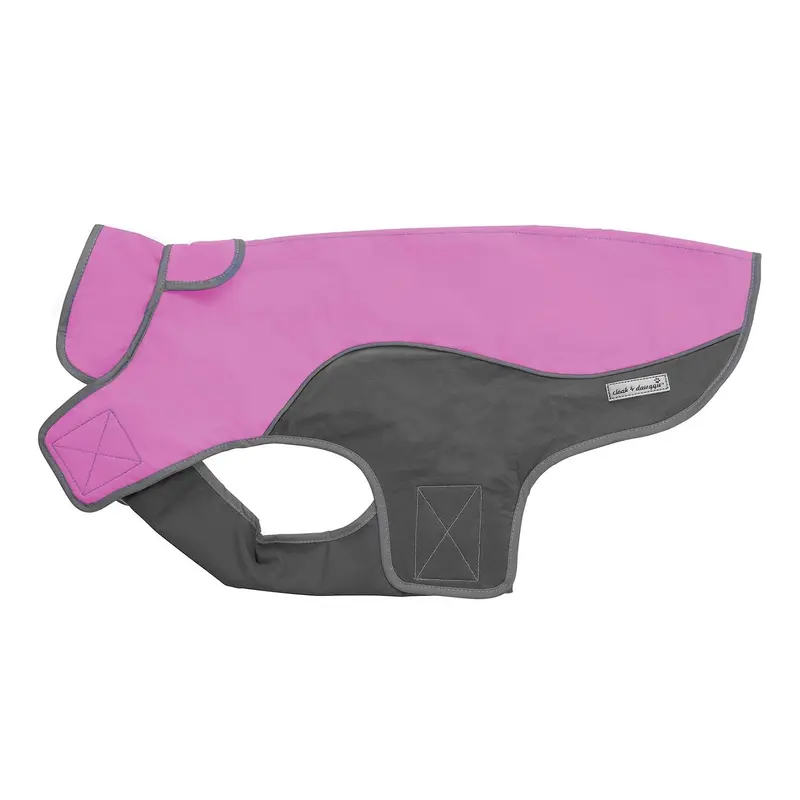 Cloak & Dawggie Precision Fit Sport Dog Parka - Pink and Grey