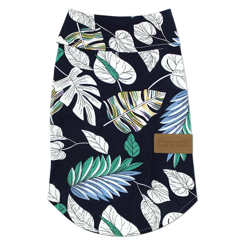 Parisian Pet Palm Leaves Camp Dog Shirt