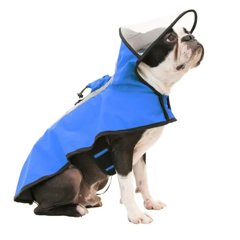 Gooby Adjustable Dog Raincoat - Blue