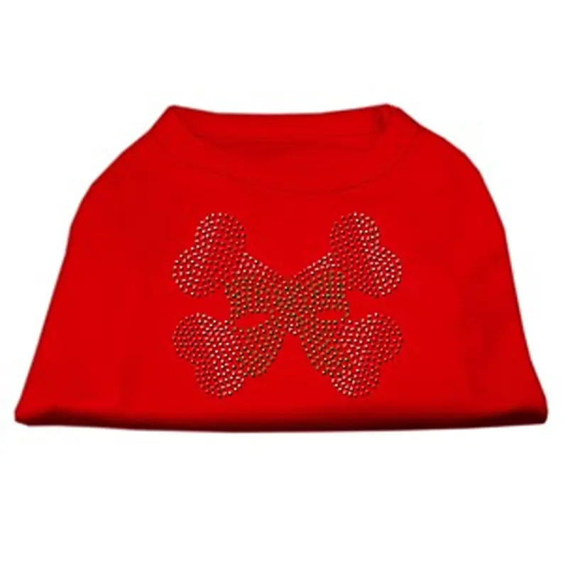 Mirage Candy Cane Crossbones Rhinestone Dog Shirt - Red