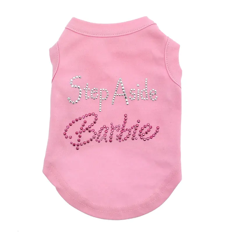 Step Aside Barbie Rhinestone Dog T-Shirt - Light Pink